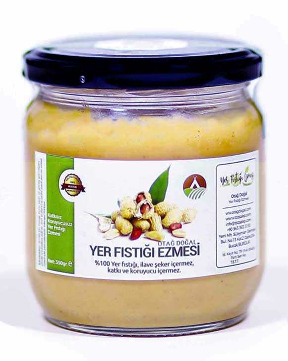 Otağ Doğal Fıstık Ezmesi Katkısız, %100 Yer Fıstığı, Şeker Ilavesiz 500 Gr